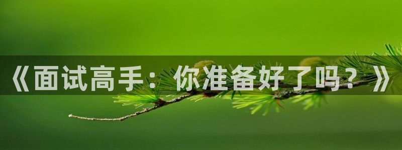 新宝GG官网注册地址在哪里啊：《面试高手：你准备好了吗？》